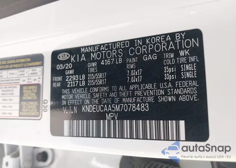 2021 Kia Seltos S z USA, uszkodzony, nr VIN KNDEUCAA5M7078483